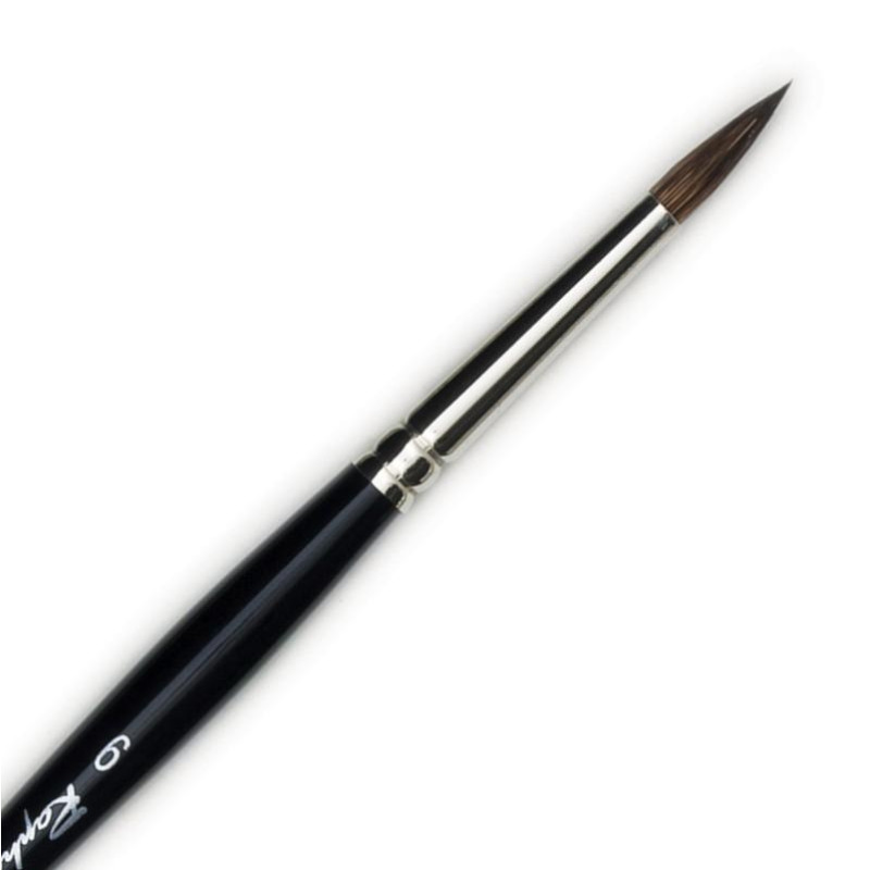 Pinceau rond aquarelle martre Kolinsky pure | Lot de 10 | N°2 | 1,6